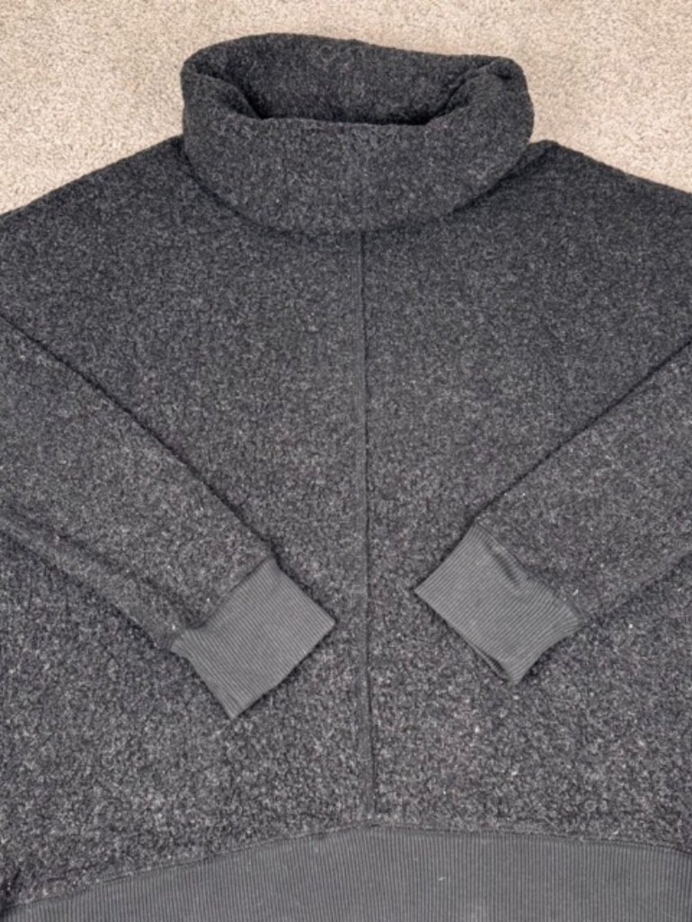 Abercrombie & Fitch Sweater Womens Large Gray Polyester Cowl Neck Textured Knit